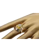 Pierścionek Żółty Perydot 14k żółte złoto Klasyczny Vintage vrc043y